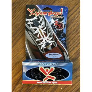 Yankz Sure Shoe Lace System Reflective Runners Sports Black USA‎ Made No Tie